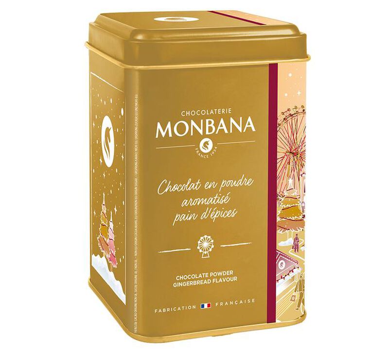 Monbana - Cioccolato in polvere di Natale aromatizzato al pan di zenzero 250 g image number 0