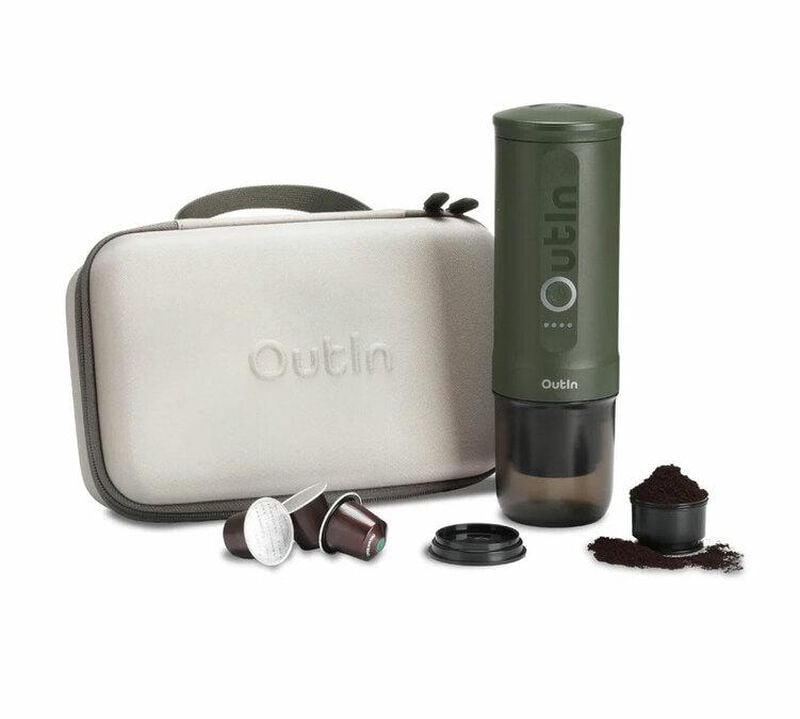 Coffret pour cafeti&egrave;re de voyage OUTIN Nano Portable Forest Green image number 0