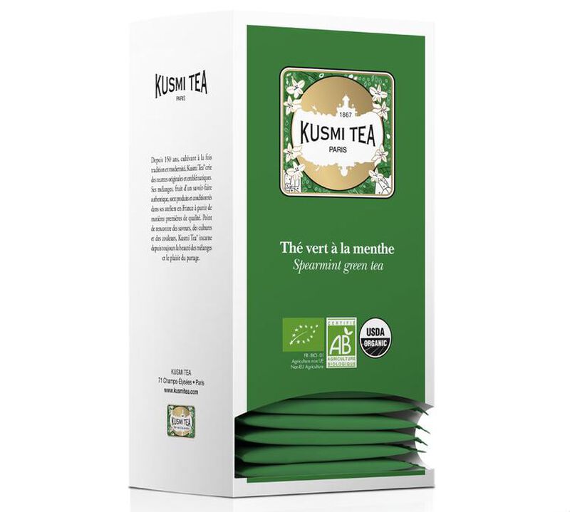 Kusmi Tea Organic Spearmint Green Tea - 25 tea bags image number 0