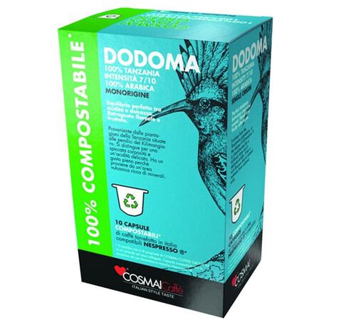 Cosmai Caff&egrave; 'Dodoma 100% Tanzania'  Nespresso&reg; Compatible Capsules x 10