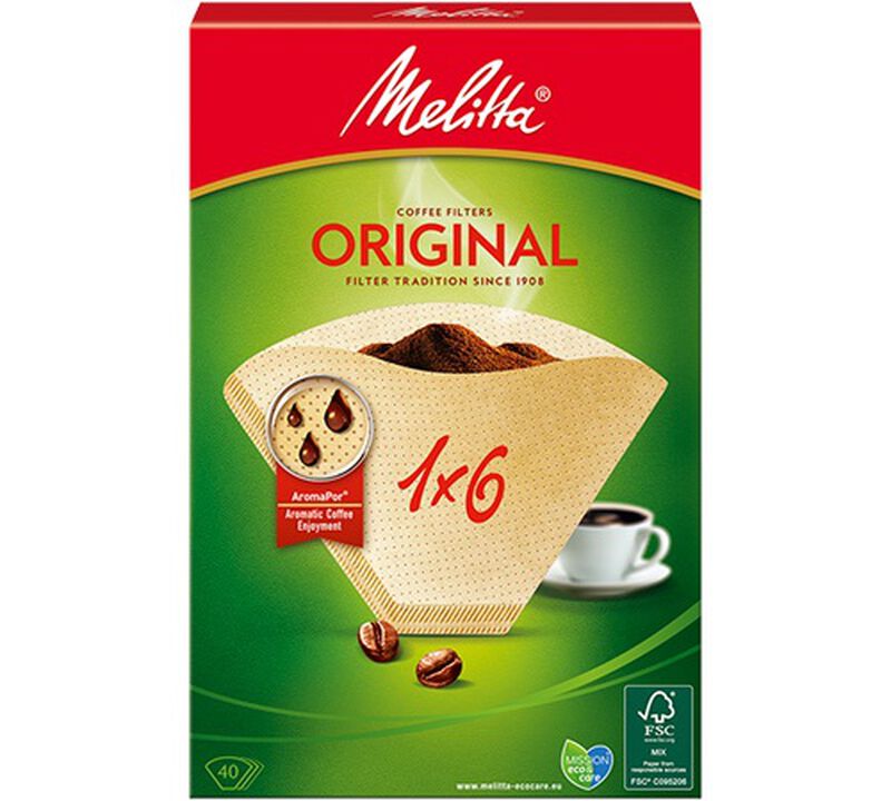 40 x Melitta Original brown coffee filters 1x6 image number 0