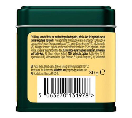 Th&eacute; Matcha vanille cha&iuml; Bio - 30 g - PUKKA image number 2