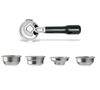 LELIT 58mm double spout brass portafilter + 2 filter baskets (1 cup & 2 cups) image number 0