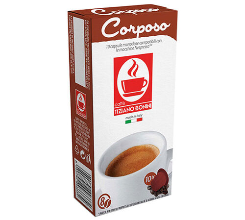 Caff&egrave; Bonini Corposo coffee capsules compatible with Nespresso&reg; x 10
