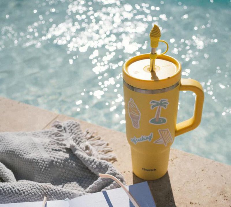 Embout pour paille glace jaune citron - Pour travel cup - QWETCH image number 2
