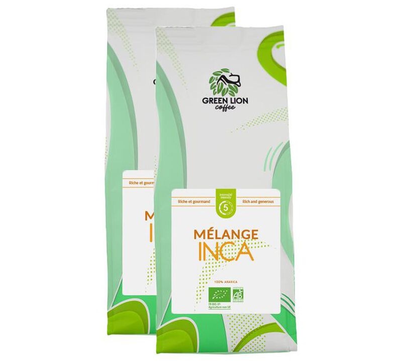 2 x 250 g - Caf&eacute; en grain - Le M&eacute;lange Inca Bio - GREEN LION COFFEE image number 0