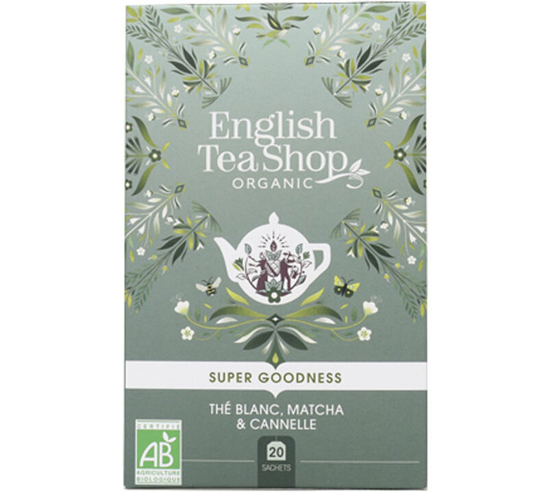 English Tea Shop Super Goodness Organic White Tea Matcha and Cinnamon - 20 tea bags image number 0