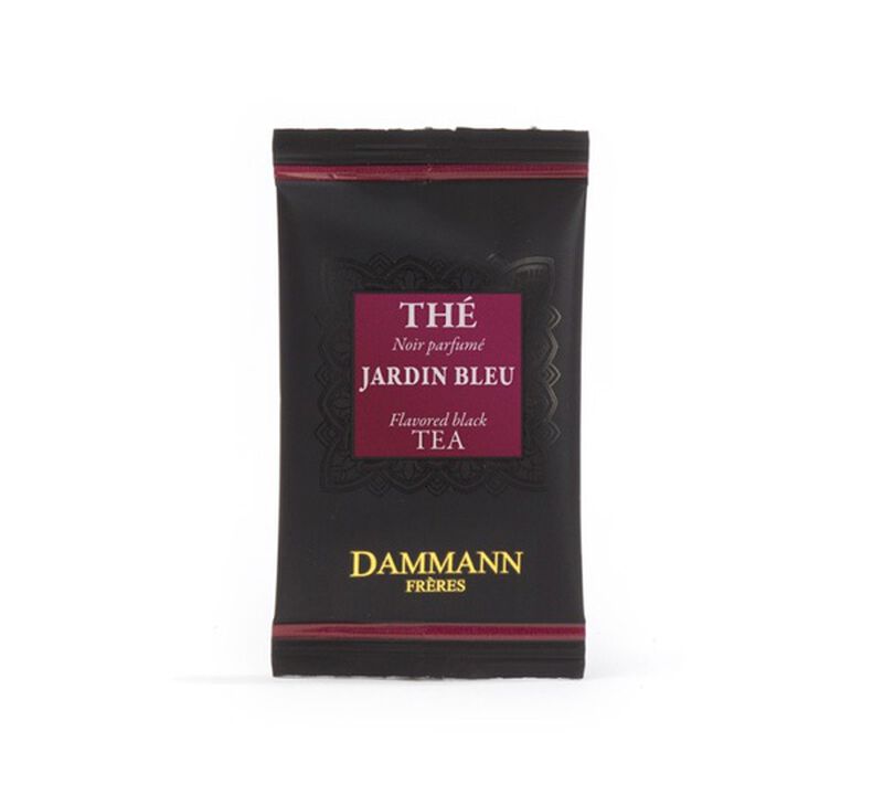 Jardin Bleu black tea - 24 Cristal&reg; sachets - Dammann Fr&egrave;res image number 2