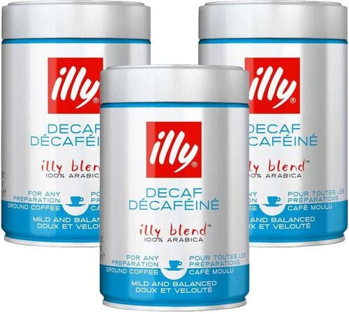 Illy - Caff&egrave; macinato decaffeinato - 3 x 250 g