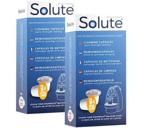 Capsules de nettoyage SOLUTE pour machine Nespresso&reg; 2x8