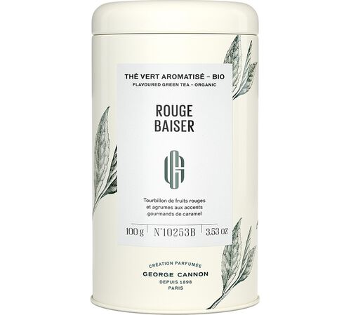 George Cannon 'Rouge Baiser' Organic flavoured green tea - 100g loose leaf in tin