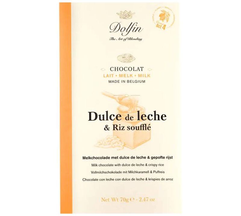 Tablette Chocolat au Lait Dulce de Leche Riz Souffl&eacute; - 70 g - DOLFIN image number 0