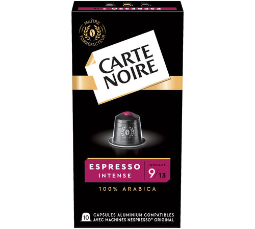 10 capsules compatibles Nespresso* Original Espresso Intense n&deg;9 - CARTE NOIRE