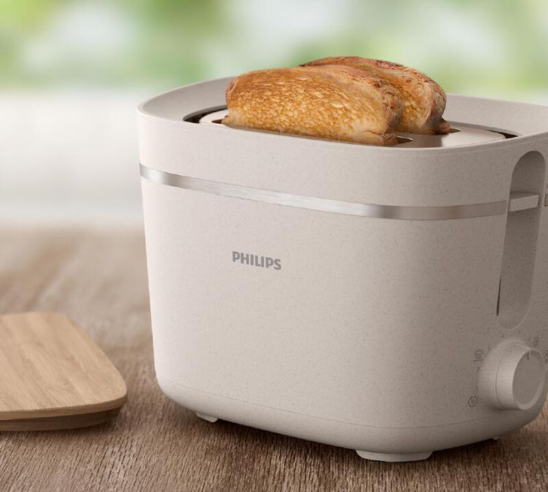 Grille-pain Philips Eco-Conscious - Toaster 2 fentes 830W HD2640/10 Cr&egrave;me image number 2