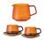 Carafe + Lot de 2 Tasses et sous tasses - KINTO -  27 cl Ambre image