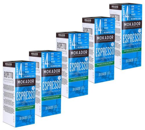 Pack 100 dosettes ESE  d&eacute;caf&eacute;in&eacute; - MOKADOR CASTELLARI