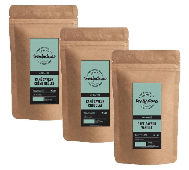Gourmet Pack (exclusive at MaxiCoffee): - 150 ESE pods (3 flavours) - Les Petits Torr&eacute;facteurs image number 0