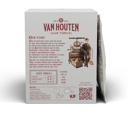 Lot Bo&icirc;tes Chocolat au Lait Poudre VH6 - 10 x 23 g - VAN HOUTTEN image number 1