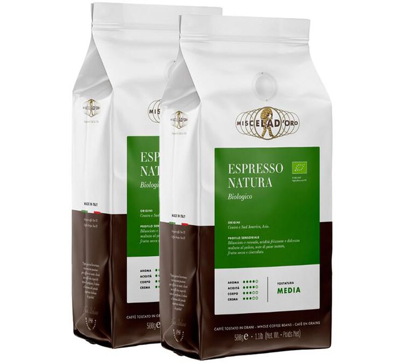 2 x 1 kg - Caf&eacute; en grain - Espresso Natura Bio - MISCELA D'ORO image number 0