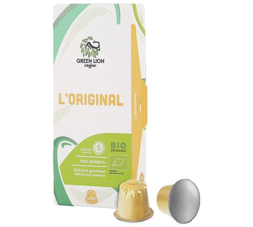 10 Nespresso* Original Compatible Capsules Original Organic &ndash; GREEN LION COFFEE