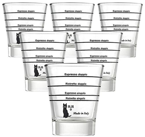 Motta graduated espresso glasses x 6