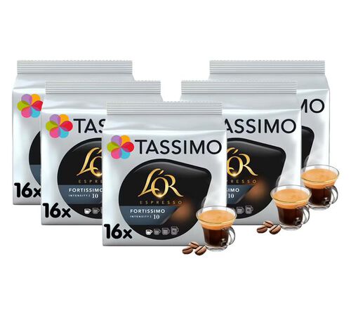 L'Or Espresso Fortissimo Coffee Pods 5 Packs (80 Drinks)