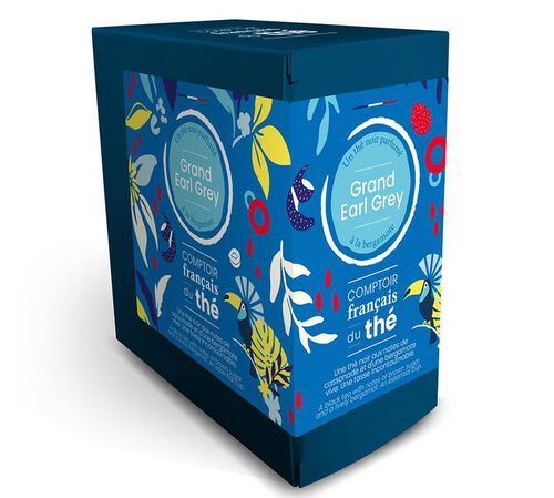 Grand Earl Grey black tea - 20 chiffon tea bags - Comptoir Fran&ccedil;ais du Th&eacute;