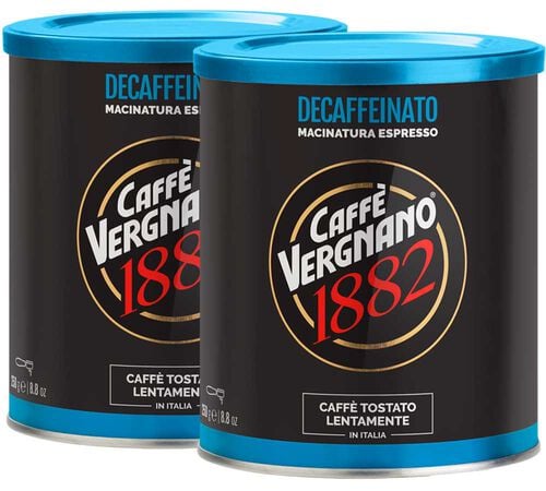 Caff&egrave; Vergnano Decaf Ground Coffee Decaffeinato - 2 x 250g