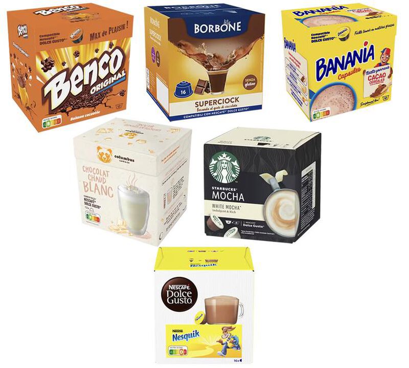 Pack d&eacute;couverte 80 capsules compatibles Nescaf&eacute;* Dolce Gusto* Chocolat - MAXICOFFEE image number 0