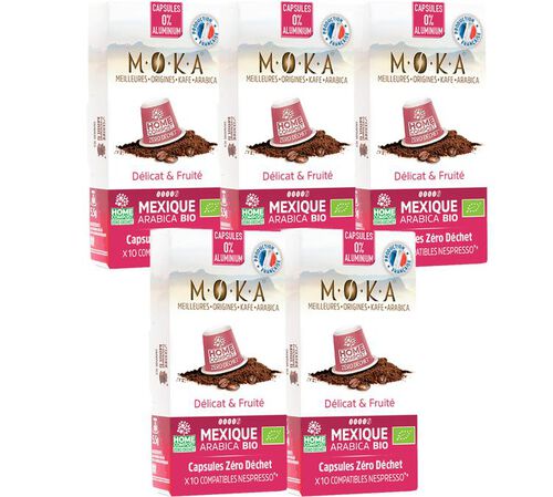 50 Nespresso* Original Compatible Capsules Mexico Organic &ndash; MOKA