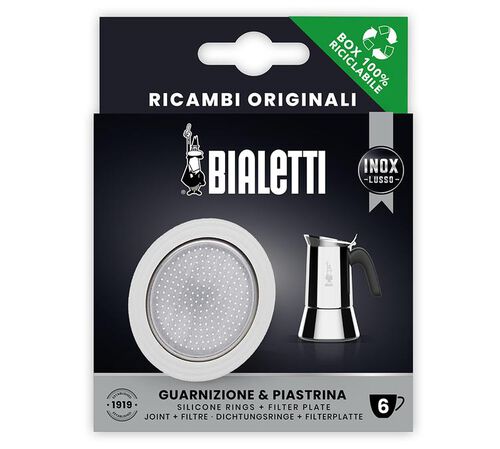 Set Bialetti 1 joint + 1 filtre pour cafeti&egrave;re induction 6 tasses