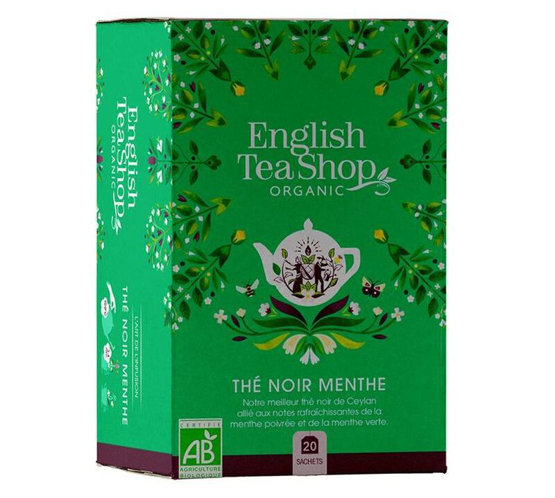 English Tea Shop Organic Mint Black Tea - 20 tea bags image number 0