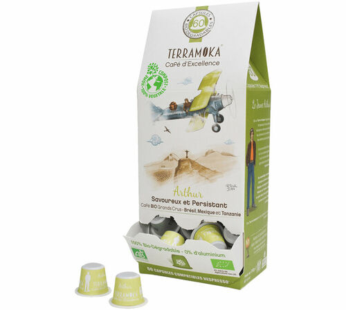 Terramoka 'Arthur' biodegradable Nespresso&reg; Compatible Capsules x60