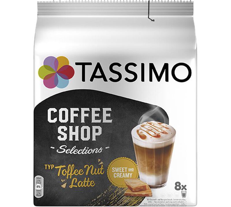 Tassimo pods Coffee Shop Toffee Nut Latte x 8 T-Discs image number 0