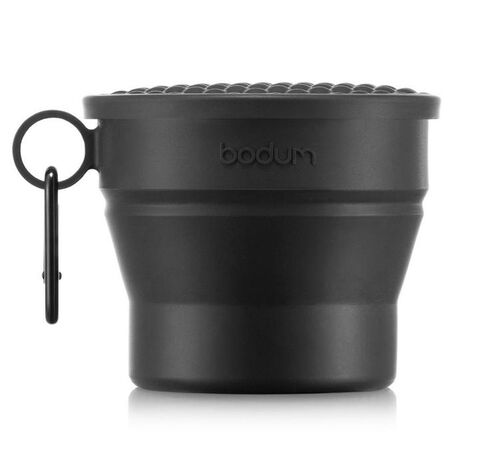 Gobelet de voyage - BODUM - Bistro r&eacute;tractable avec couvercle et mousqueton, 0.3 l, noir