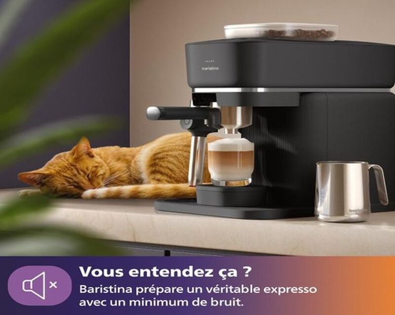 Machine expresso broyeur PHILIPS Baristina Latte BAR400/60 Noire image number 7