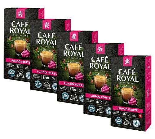 50 Nespresso* Original Compatible Capsules Lungo Forte &ndash; CAFE ROYAL
