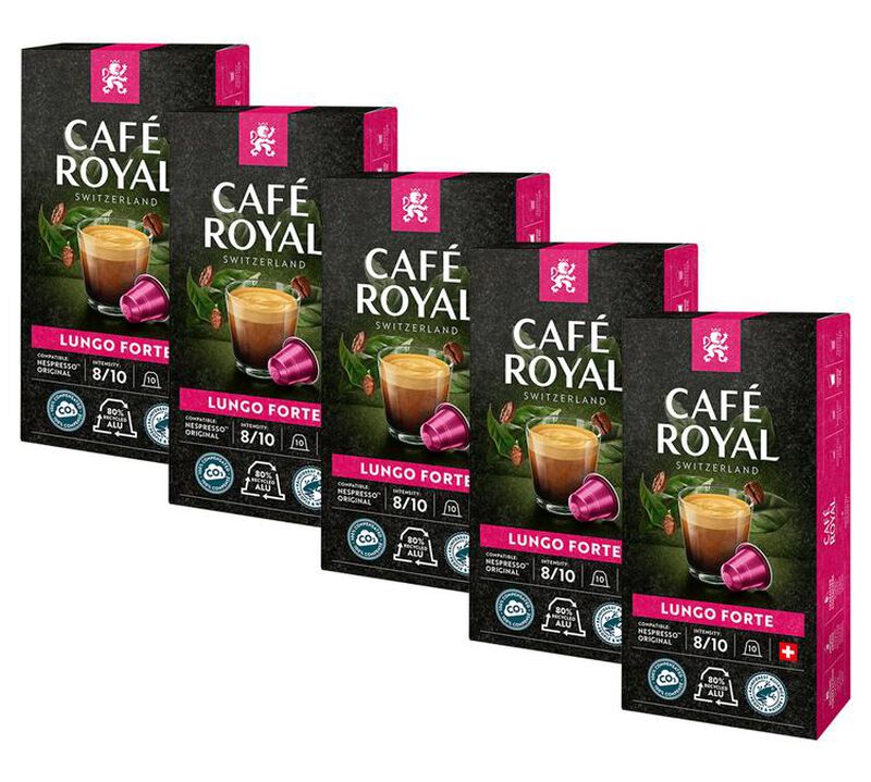 50 Nespresso* Original Compatible Capsules Lungo Forte &ndash; CAFE ROYAL image number 0