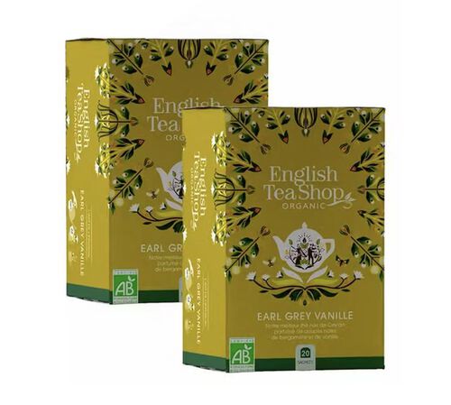 Pack Th&eacute; Noir Earl Grey Vanille Bio - 2 x 20 sachets - ENGLISH TEA SHOP