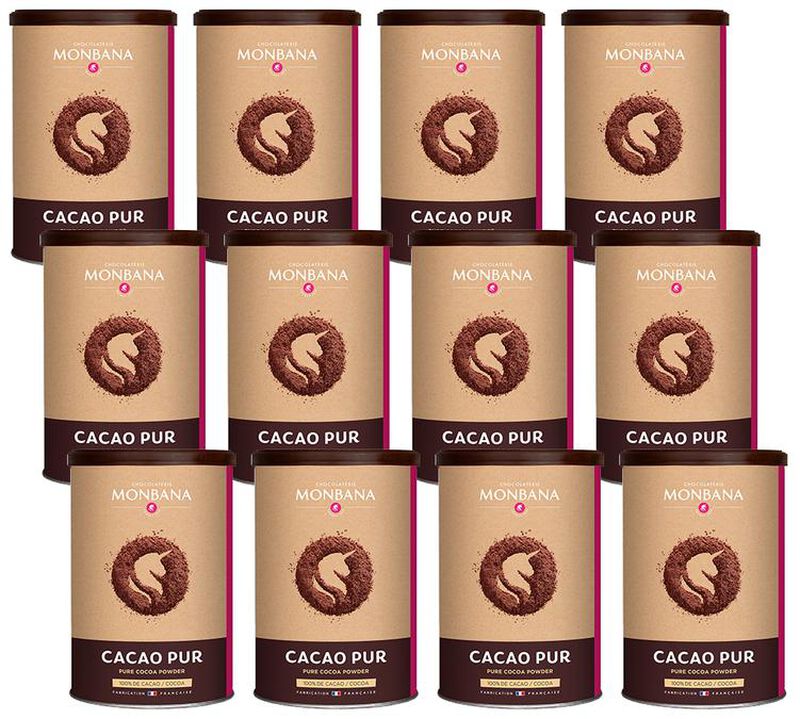 Lot Bo&icirc;tes Cacao Pur 100% Cacao - Vrac 12 x 150 g - MONBANA image number 0