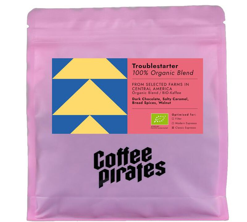 Coffee Pirates Organic Coffee Beans Troublestarter Blend - 250g image number 0