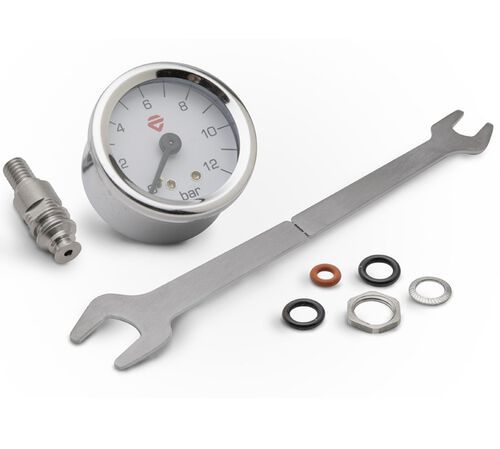 Upgrade Kit - Manometer for E61 groups with fixing pin, wrench, nuts, washers and o-rings.