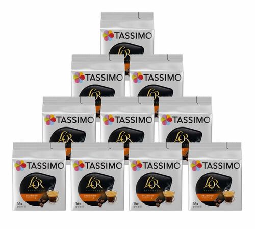 Tassimo L'OR Espresso Delizioso Coffee Pods 10 Packs (160 Drinks)