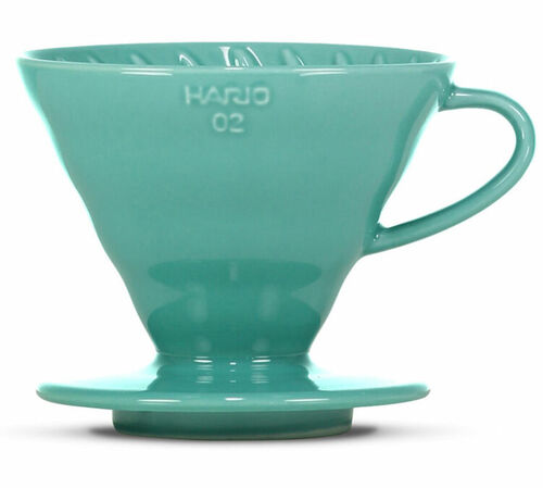 Hario V60 dripper in turquoise ceramic for 1-4 cups