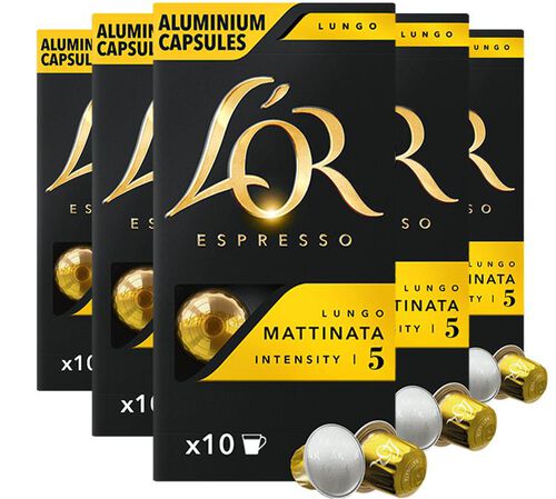50 Nespresso* Original Compatible Capsules Lungo Mattinata &ndash; L'OR ESPRESSO