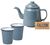 Falcon Enamelwear - Pigeon Grey enamel Tea set with teapot + 2 cups & Free tea image