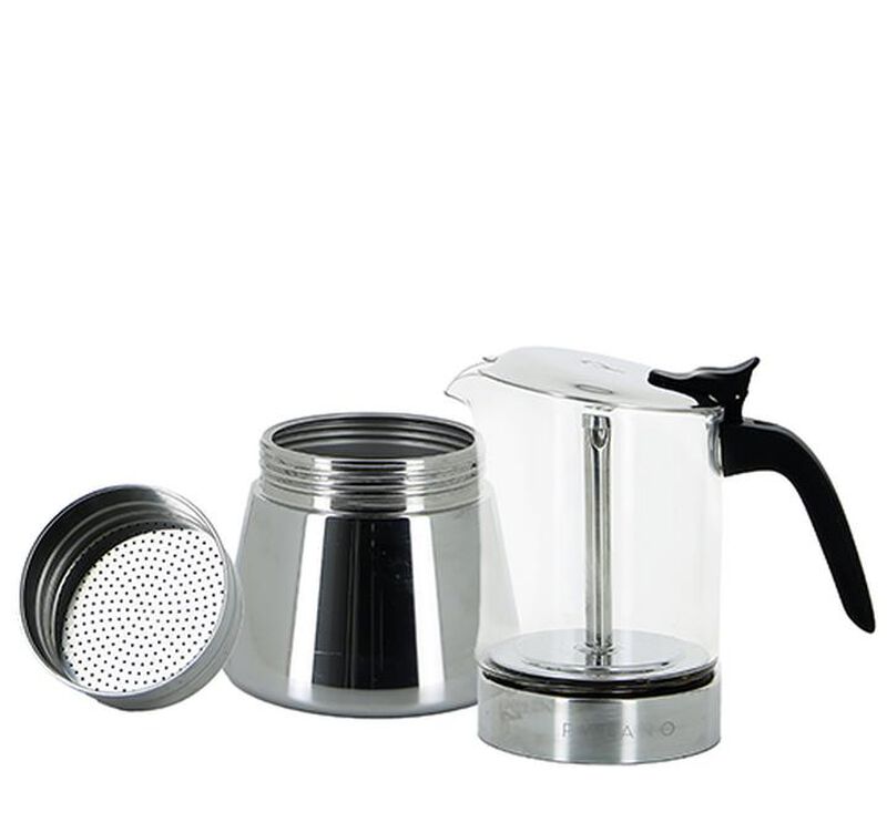 Pylano Moka Pot Kiara in Glass & Stainless Steel - 6 cups image number 2