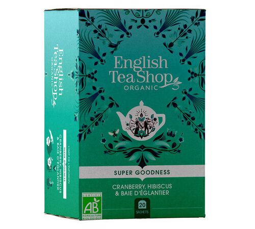 Infusion Bio Cranberry Hibiscus Eglantier - 20 sachets - ENGLISH TEA SHOP