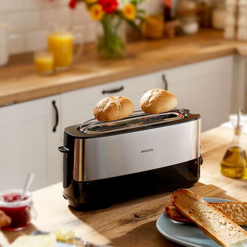 Philips - Toaster HD2692/90 in Edelstahl und Schwarz image number 4