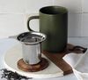 Ogo Living Juliet Stoneware Mug Acacia Lid with Strainer Khaki - 50cl image number 2